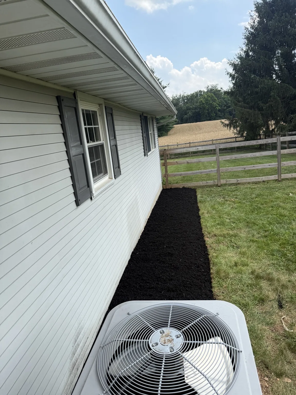 Prepared and finished side bed area