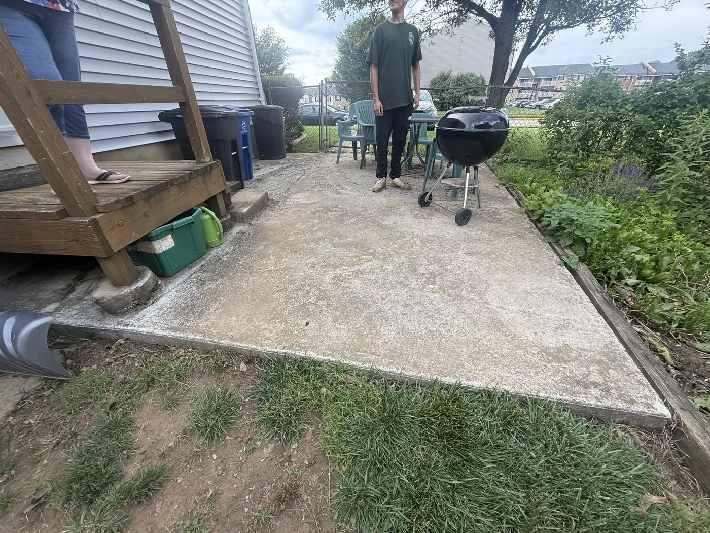 Concrete patio before